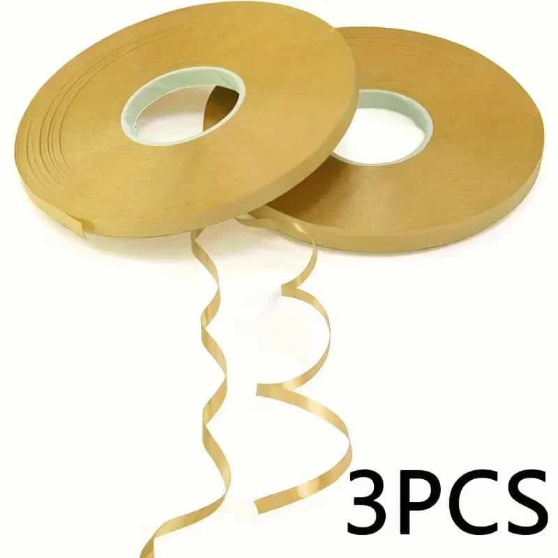 Gold Curly Balloon Ribbon, 3 Rolls, 5 mm Wide, 10 m Each