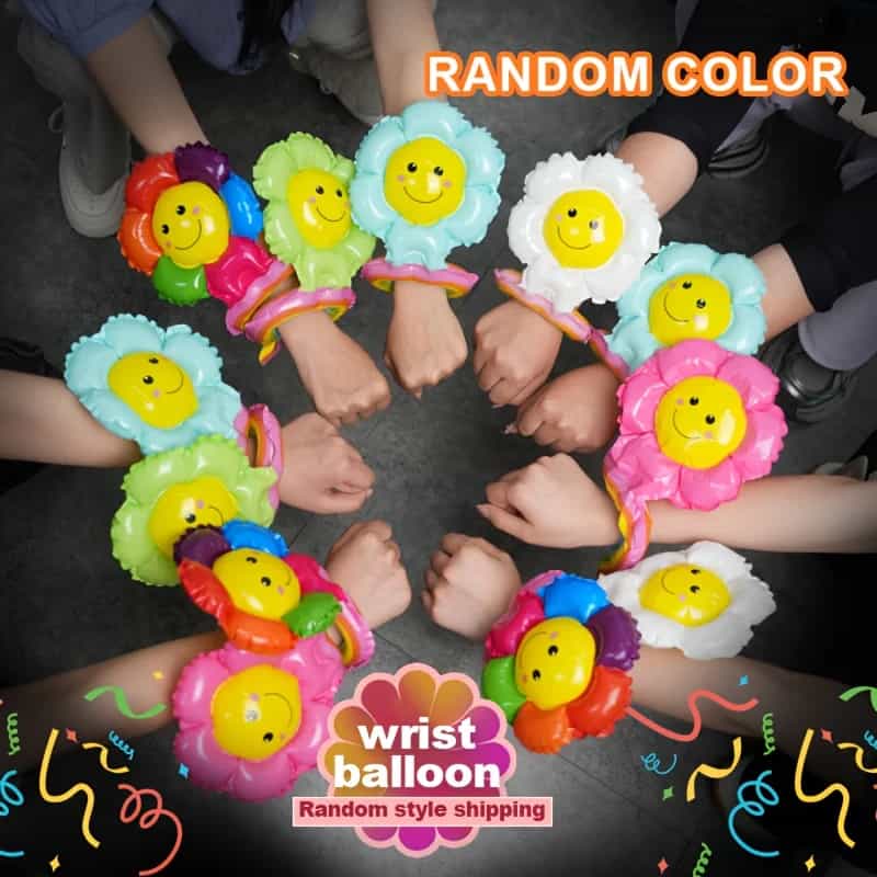 50 Pcs Daisy Face Wrist Balloons, 14 inch, Kids Birthday Party