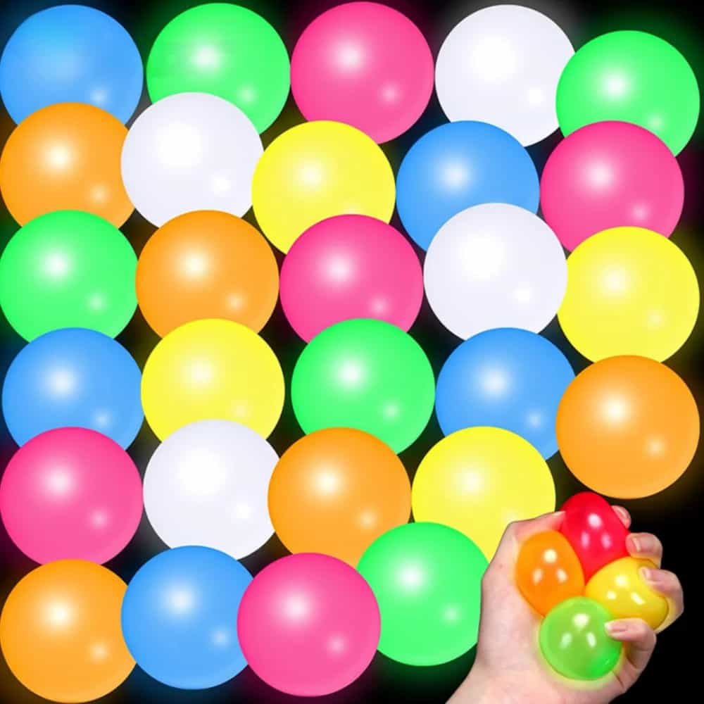 Luminous Pinch Sticky Balls 4.5 cm Party Favors, 6/12/18 Pcs