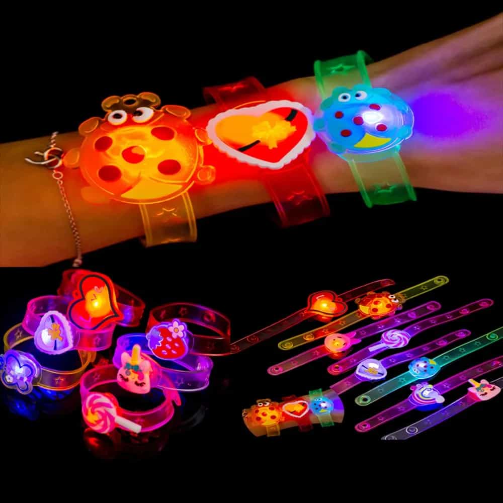 Cute Cartoon Glowing Bracelets - Party Favor Pack, 12 Pcs