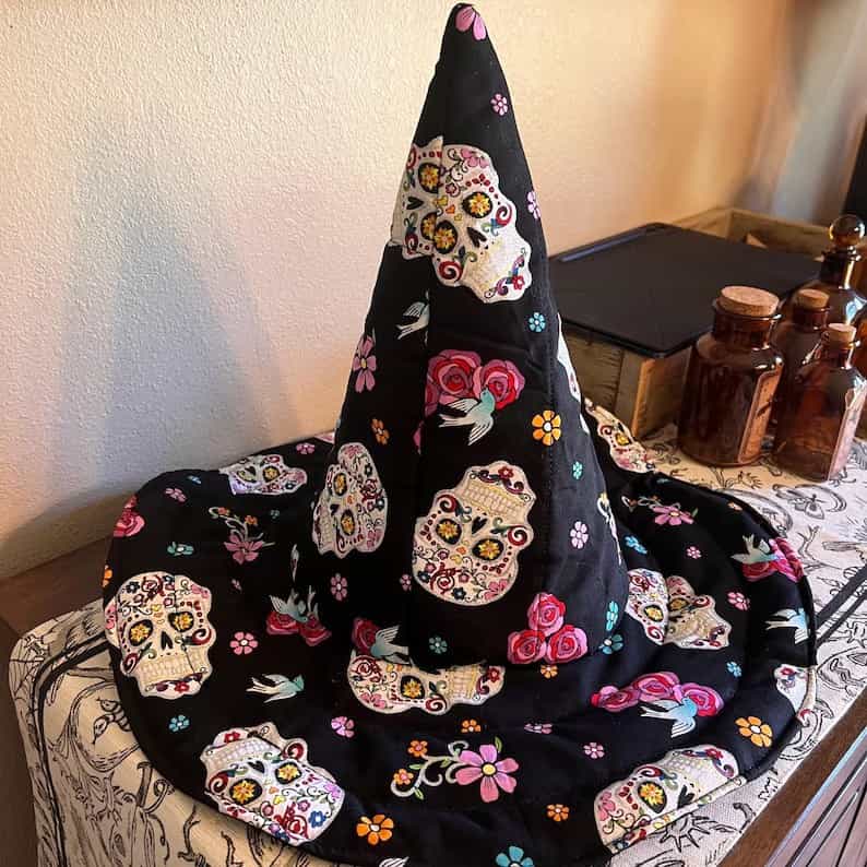 Women's 3D Digital Print Halloween Hat with Flat Brim