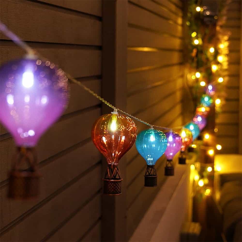Solar-Powered Hot-Air Balloon Outdoor Courtyard Light