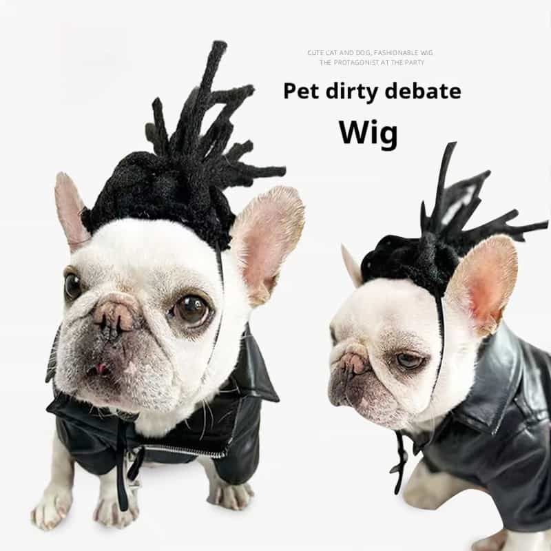 Pet Dreadlocks Wig Headpiece Costume Prop, Black
